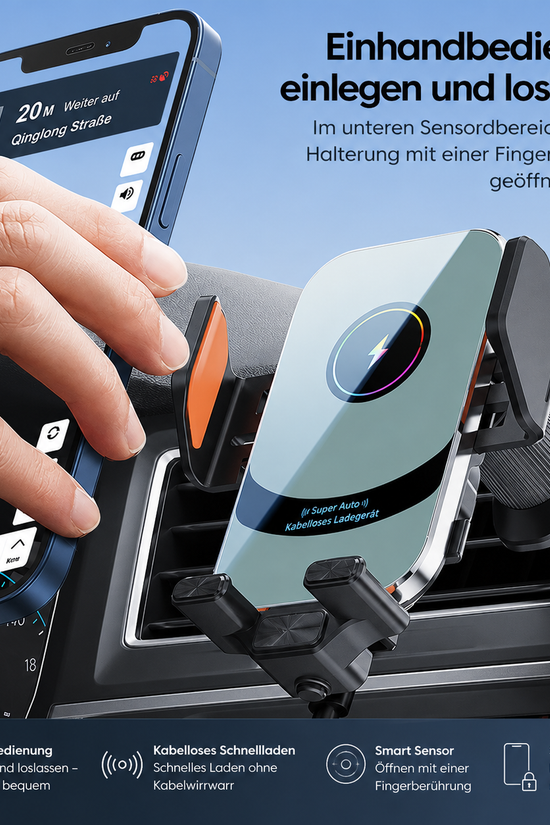 Handyhalterung Auto magnetisch mit Lade Funktion und , Kfz Handy Halterung Auto