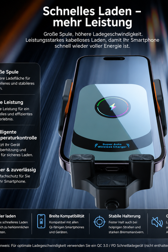 Handyhalterung Auto magnetisch mit Lade Funktion und , Kfz Handy Halterung Auto