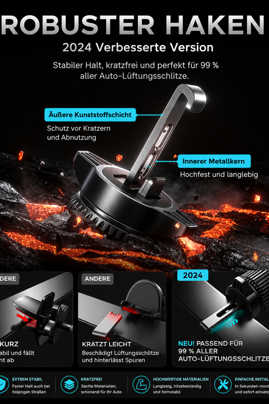 Handyhalterung Auto magnetisch mit Lade Funktion und , Kfz Handy Halterung Auto