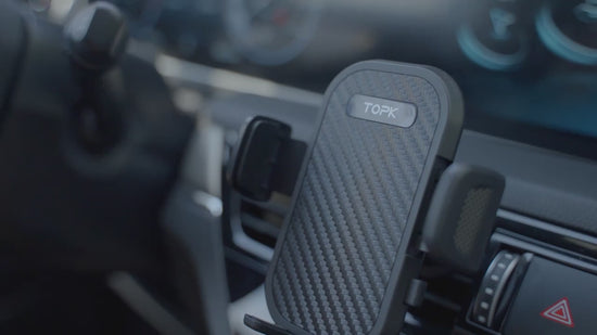 TOPK Handyhalterung Auto Lüftung, 360° Drehbar, Metallhaken Klemme, Einhandbedienung, Stabil & Sicher, Universal für iPhone, Samsung & Smartphones 4–6,7 Zoll