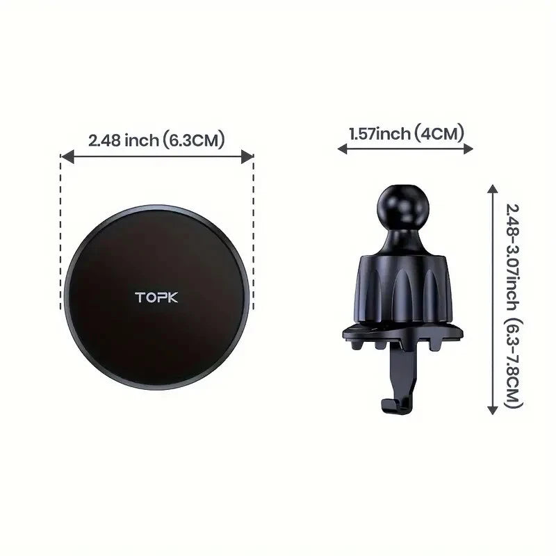 TOPK Magnetische Handyhalterung Auto MagSafe – 360° Kfz Smartphone Halter für iPhone & Samsung