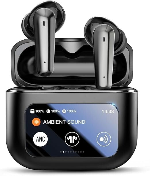 Bluetooth Kopfhörer mit ANC+ENC-Ohrhörer mit Bildschirm -Geräuschunterdrückung,
