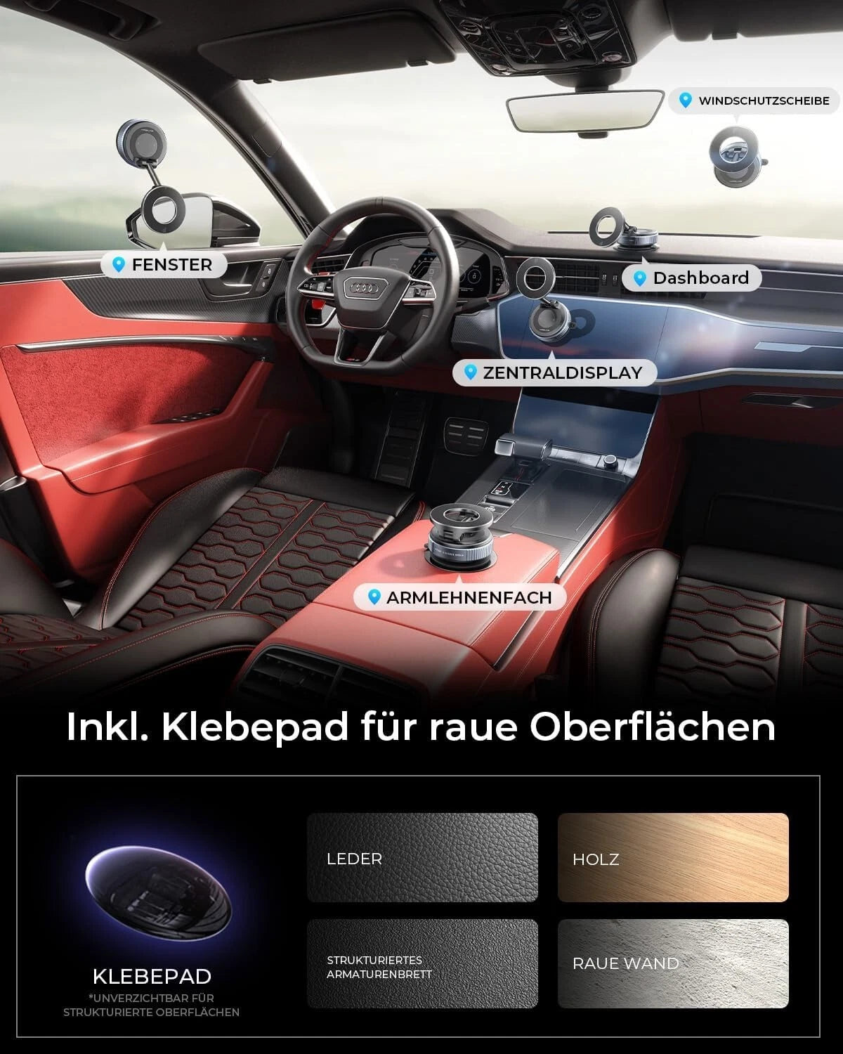 2026 Upgraded Vakuum Magnetischer Handyhalterung Auto für Magsafe Autohalterung,