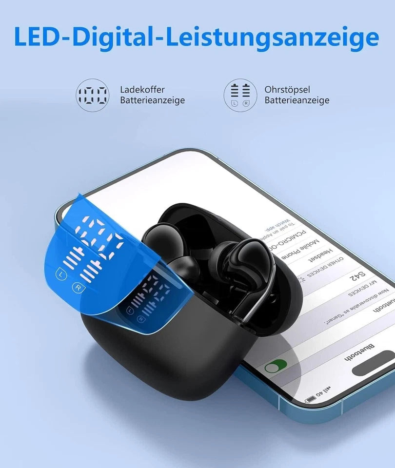 🎧 Bluetooth Kopfhörer Kabellos Bluetooth 5.3 In-Ear | 4 ENC Noise Cancelling | Hi-Fi Sound 🔊 | Touch Control | LED Lade Case 🔋