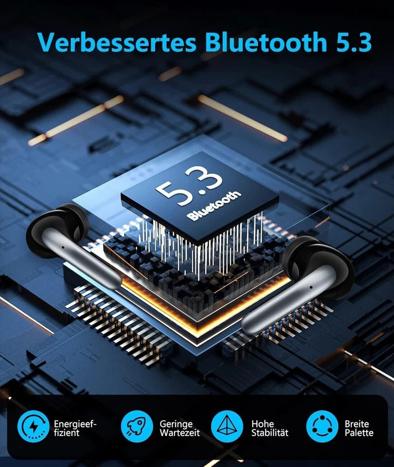 🎧 Bluetooth Kopfhörer Kabellos Bluetooth 5.3 In-Ear | 4 ENC Noise Cancelling | Hi-Fi Sound 🔊 | Touch Control | LED Lade Case 🔋
