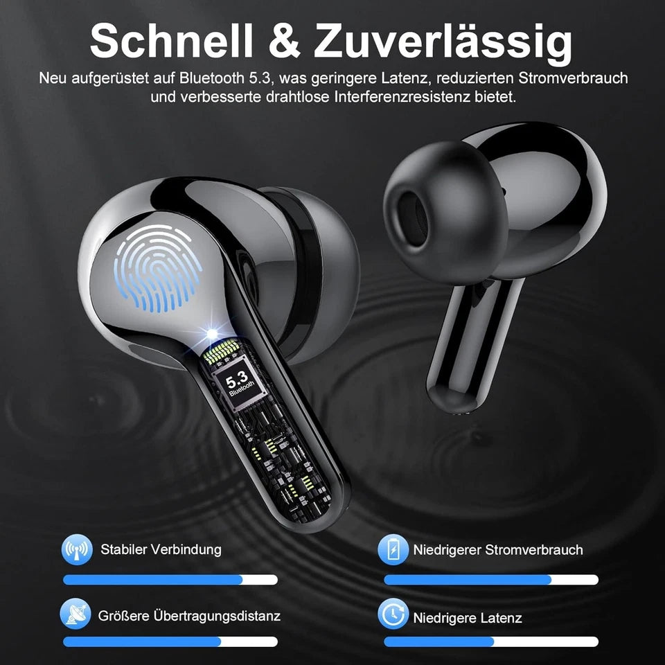 🎧 Bluetooth Kopfhörer Kabellos Bluetooth 5.3 In-Ear | 4 ENC Noise Cancelling | Hi-Fi Sound 🔊 | Touch Control | LED Lade Case 🔋