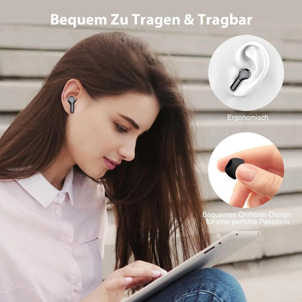 🎧 Bluetooth Kopfhörer Kabellos Bluetooth 5.3 In-Ear | 4 ENC Noise Cancelling | Hi-Fi Sound 🔊 | Touch Control | LED Lade Case 🔋